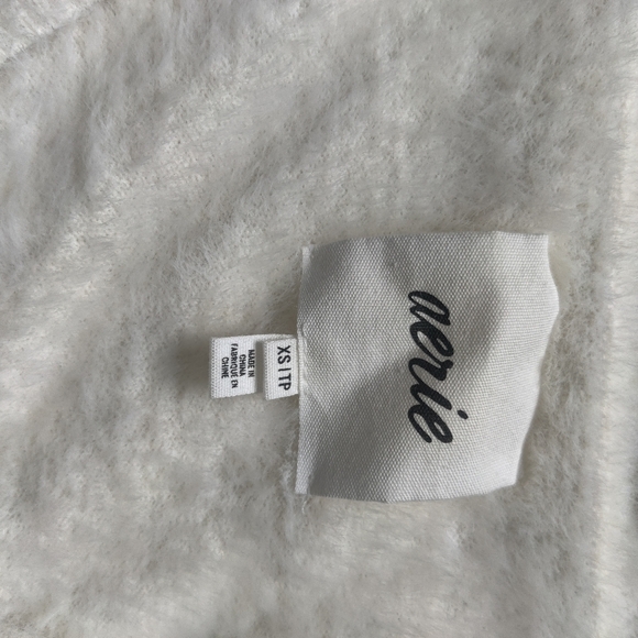 *AERIE* Fuzzy cropped cardigan with buttons on front. - Picture 7 of 8